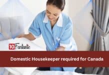 Domestic Housekeeper required for Canada