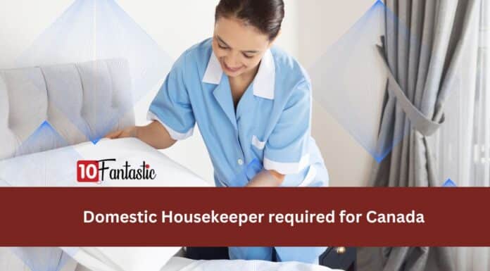 Domestic Housekeeper required for Canada