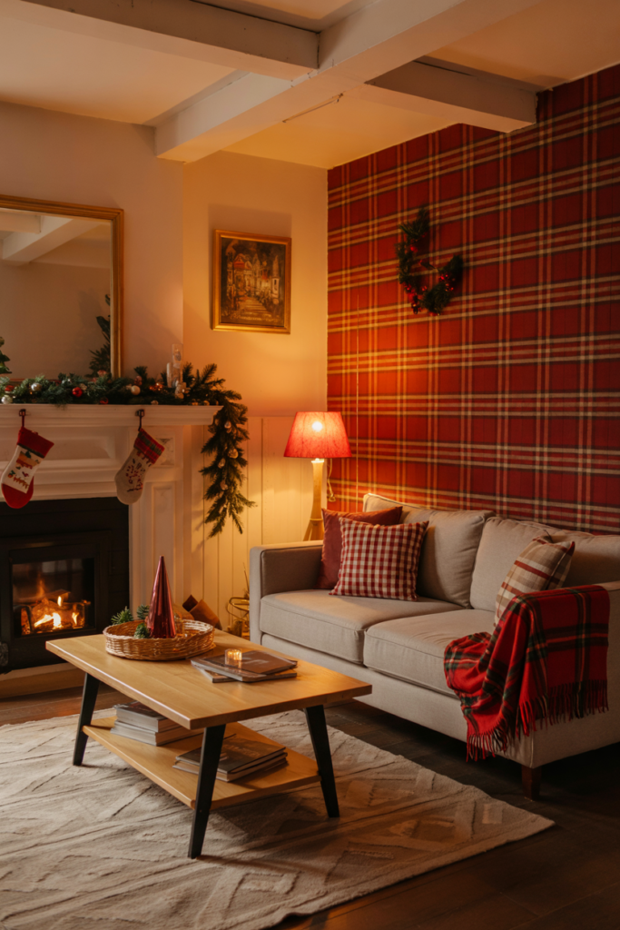 Classic Red and Green Plaid Wallpaper