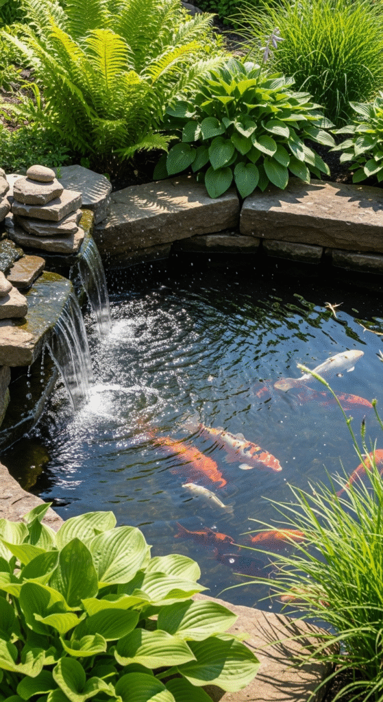 Garden Pond with Waterfall Feature