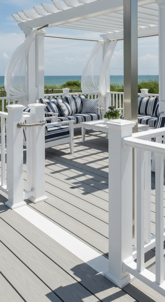 Gray and White for a Modern Coastal Vibe - 2 Tone Deck Color Ideas