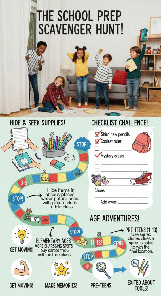 Make a Fun School Supplies Scavenger Hunt