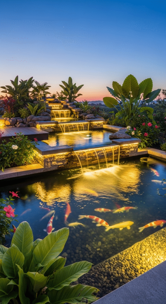 Multi Level Koi Pond - Above Ground Koi Pond Ideas