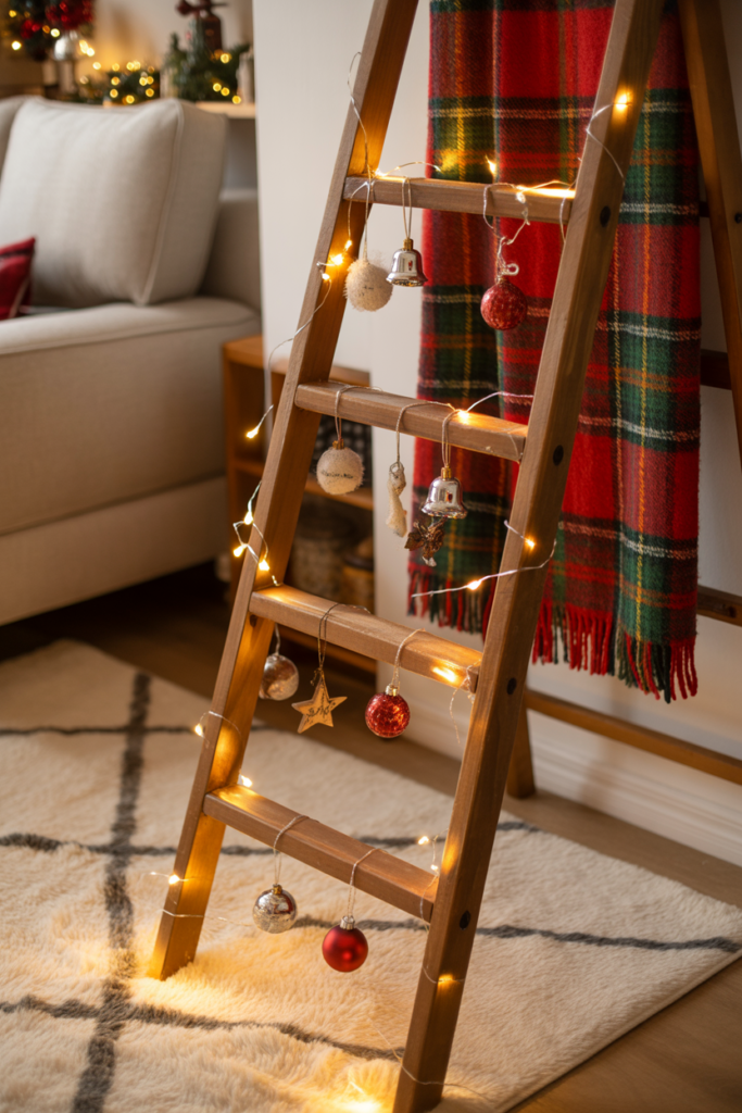 Plaid Blanket Ladder