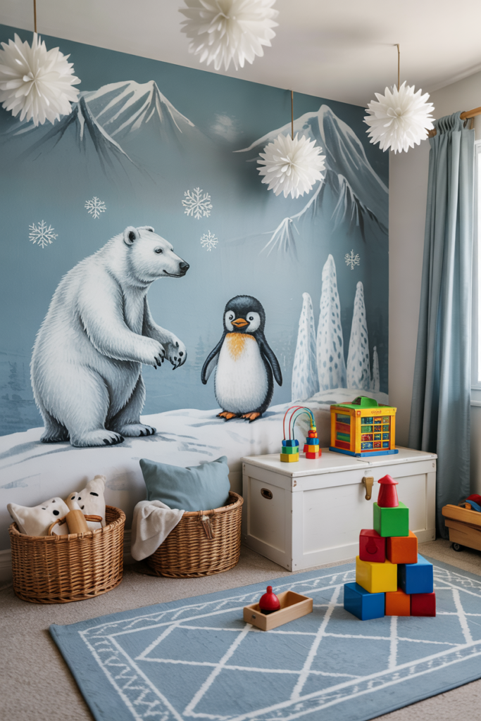 Polar Bear and Penguin Wallpaper