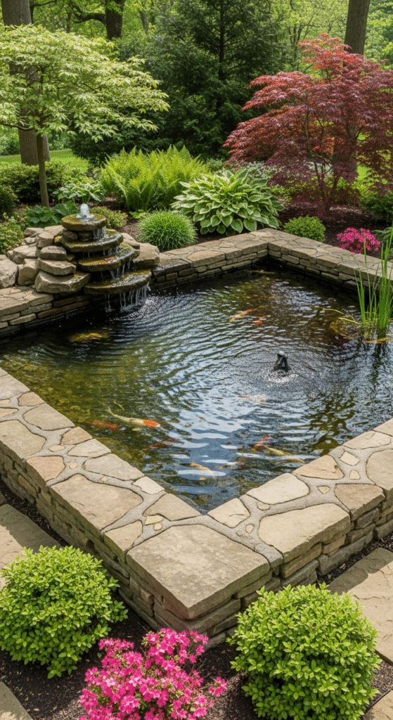 Raised Stone Koi Pond - Above Ground Koi Pond Ideas