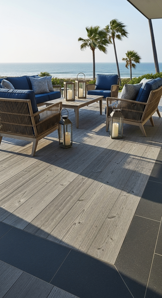 Slate and Driftwood for a Coastal Contemporary Look - 2 Tone Deck Color Ideas