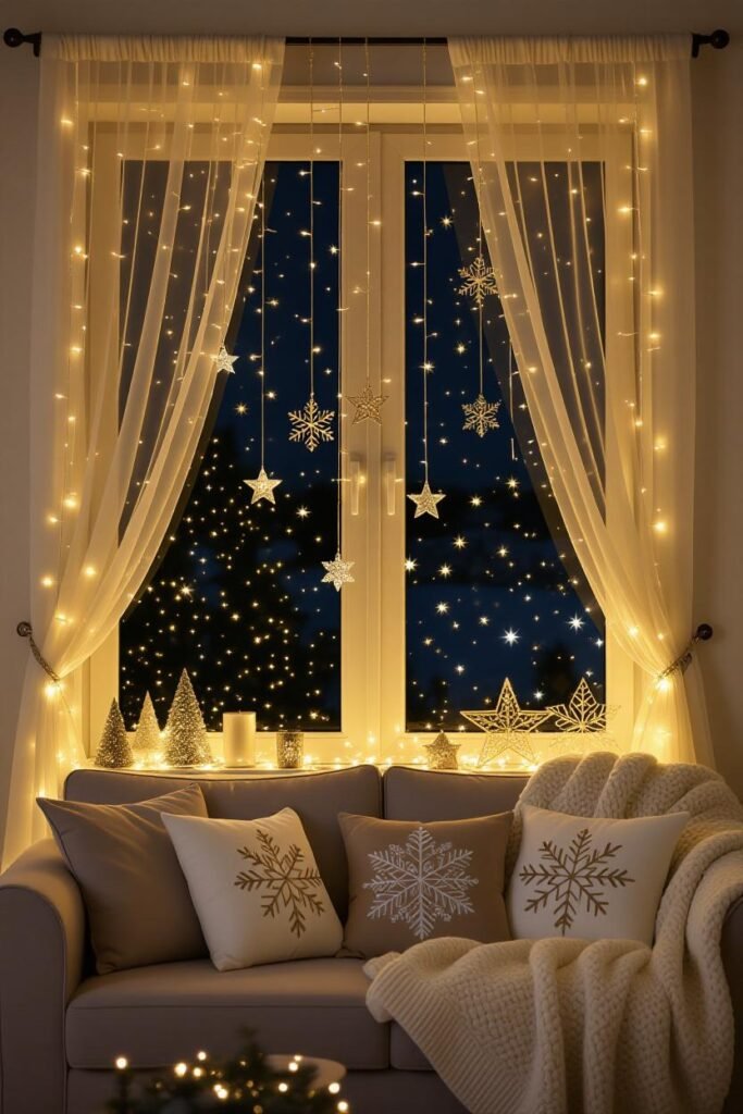 Twinkling Window Curtain Lights