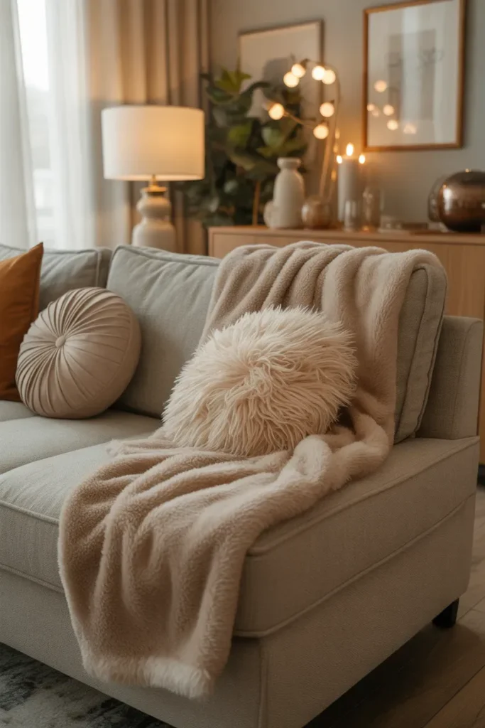 Add Soft Throw Blankets - Cozy Living Room Ideas