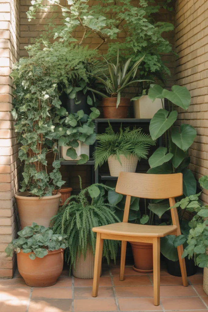 Add a Pop of Greenery - Tiny Patio Ideas
