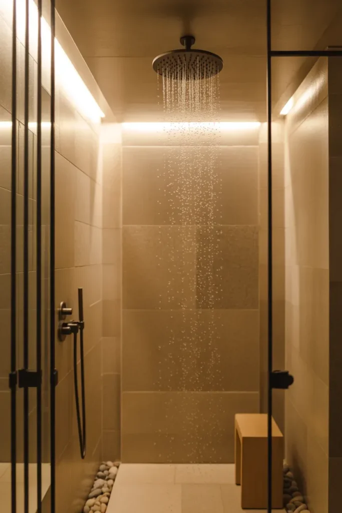 Add a Rain Showerhead for a Gentle Experience