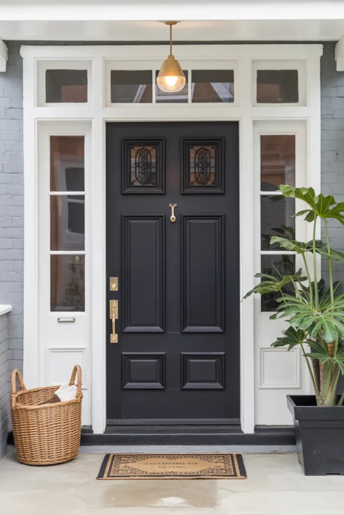 Bold Black Door - Door Painting Ideas