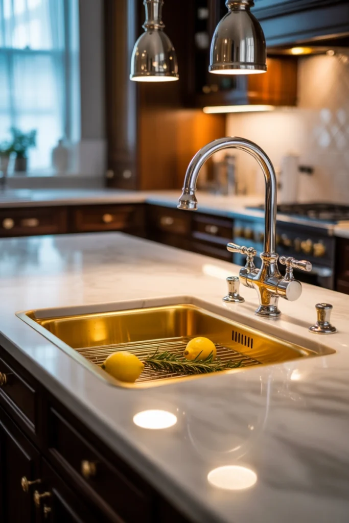 Brass Sink for a Luxe Touch
