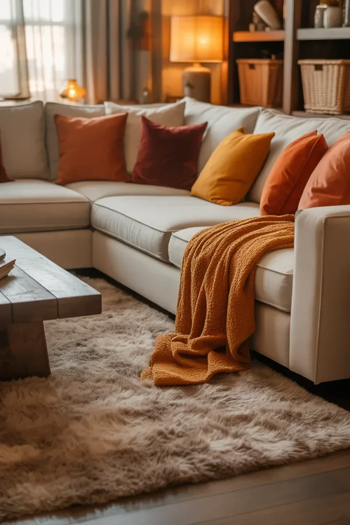 Bring in a Soft Area Rug - Cozy Living Room Ideas