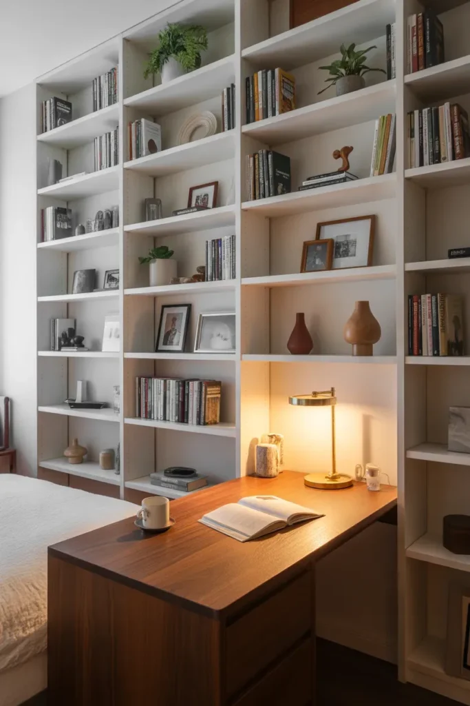 Built-In Bookshelves with Desk
