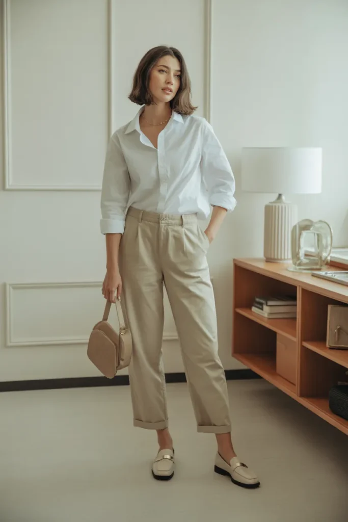 Button Down Shirt With Relaxed Trousers
