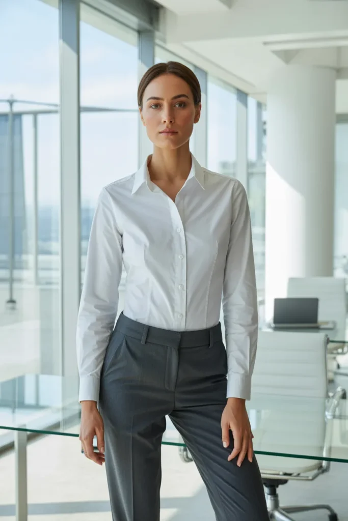 Button-Down Shirt and Tailored Pants - Work Outfit Ideas