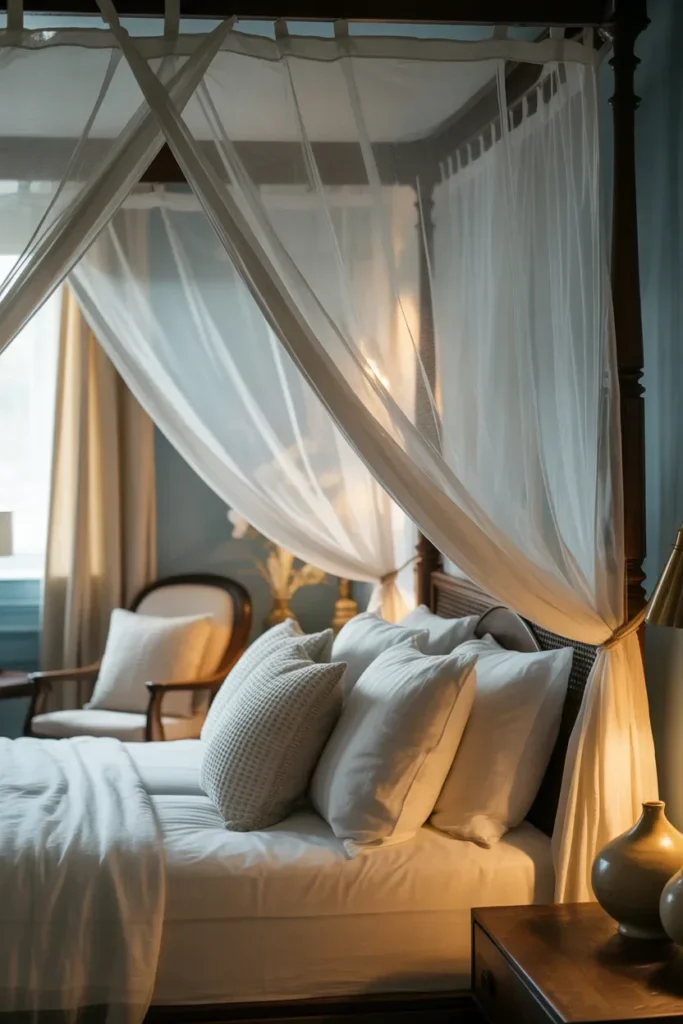 Canopy Bed with Light Drapes