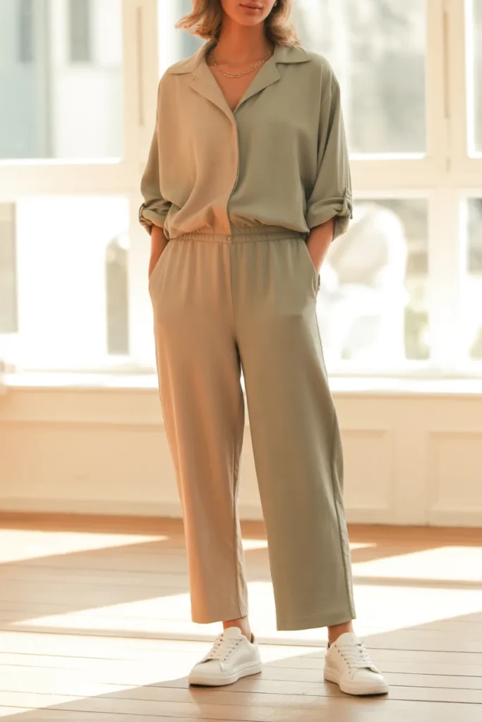 Casual Jumpsuit with Sneakers