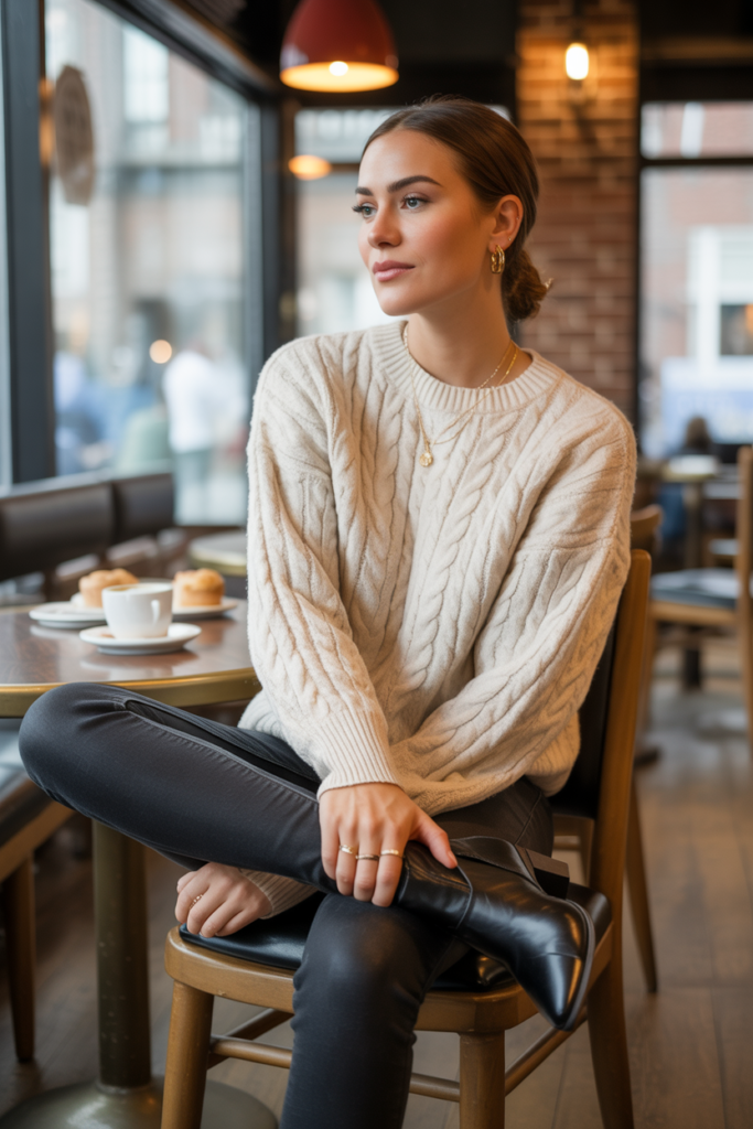 Chunky Sweater with Skinny Jeans - Chunky Sweater Outfit Ideas