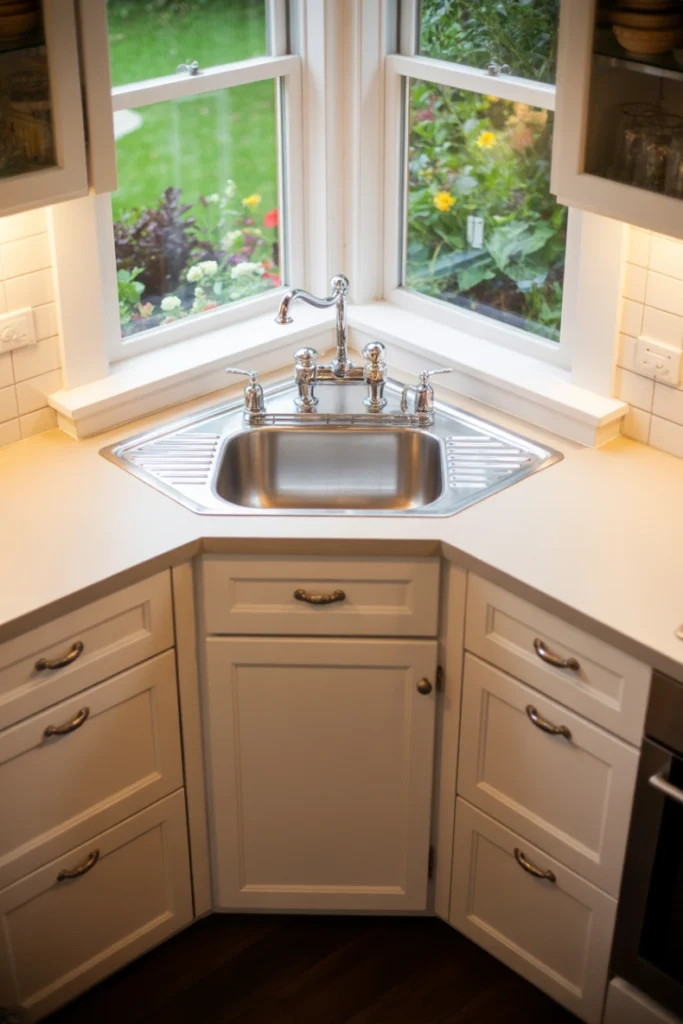 Corner Sink to Maximize Space