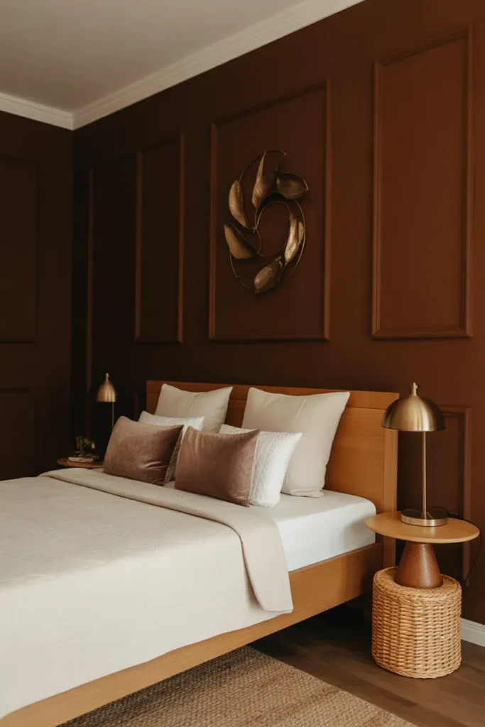 Deep Chocolate Walls for Cozy Elegance - Brown Bedroom Ideas