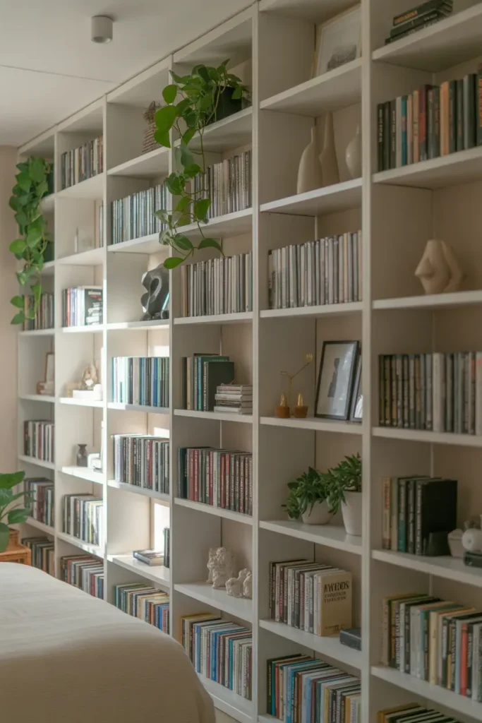 Floor-to-Ceiling Bookshelves - Bedroom Bookshelf Ideas