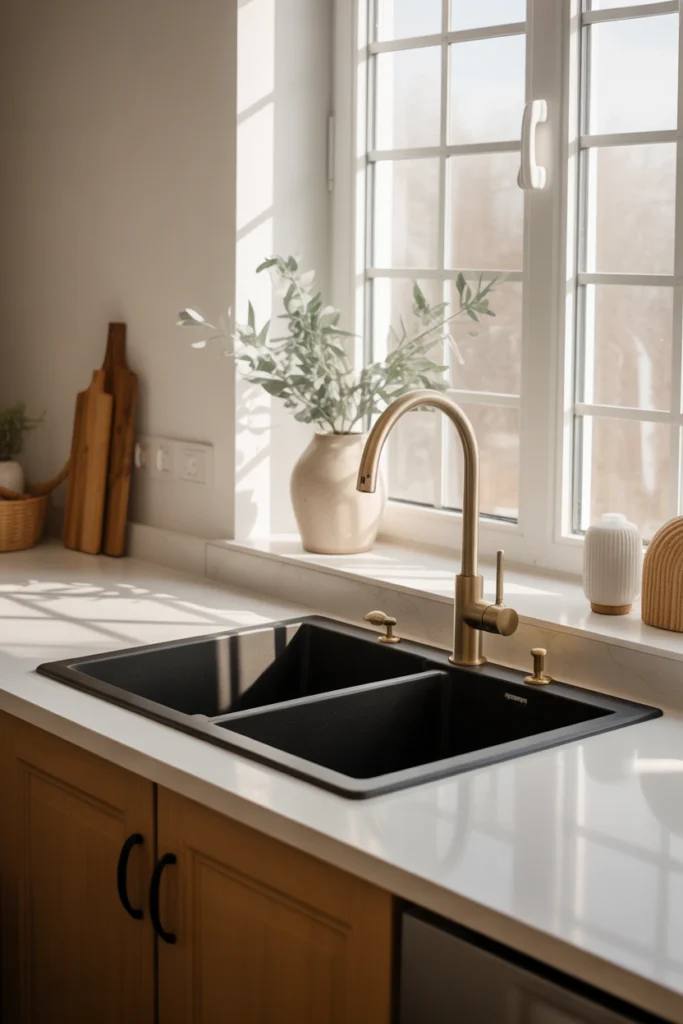 Go Bold with a Black Sink - Kitchen Sink Ideas