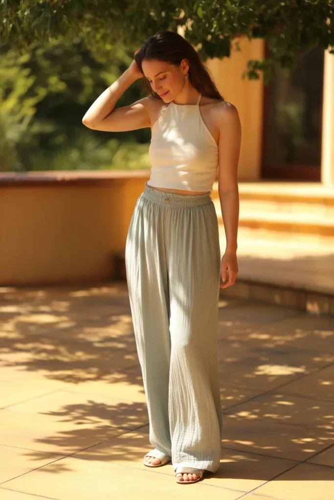 Halter Top with Linen Pants