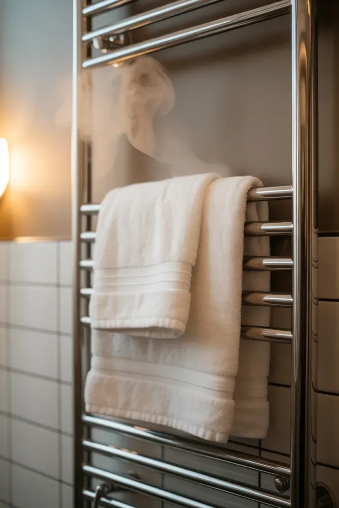 Heated Towel Rail for Warm Towels - Bathroom Towel Hanging Ideas