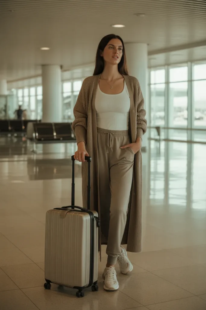 Long Cardigan and Stretch Pants