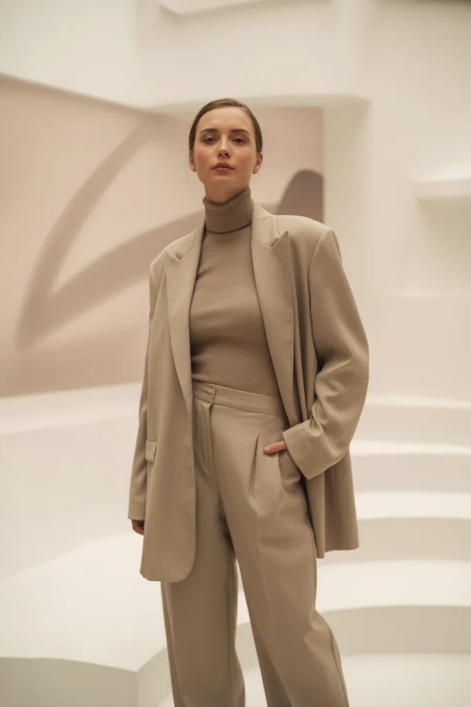 Longline Blazer with Wide Leg Pants