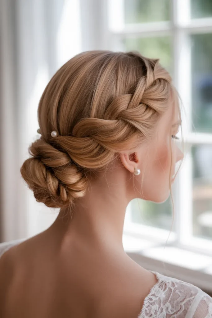 Low Braided Bun - Wedding Hairstyles Ideas