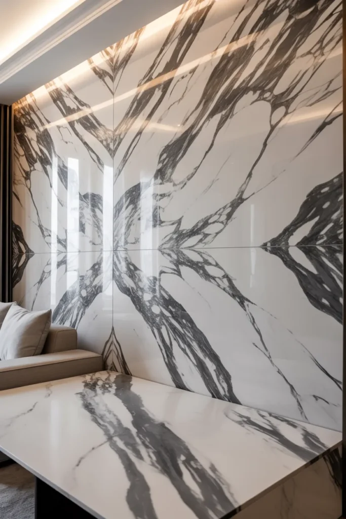 Marble-Inspired Feature Wall