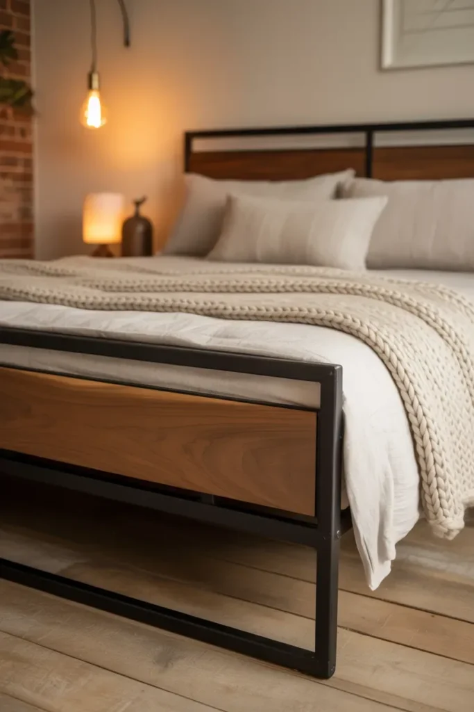 Metal Frame with Wood Accents