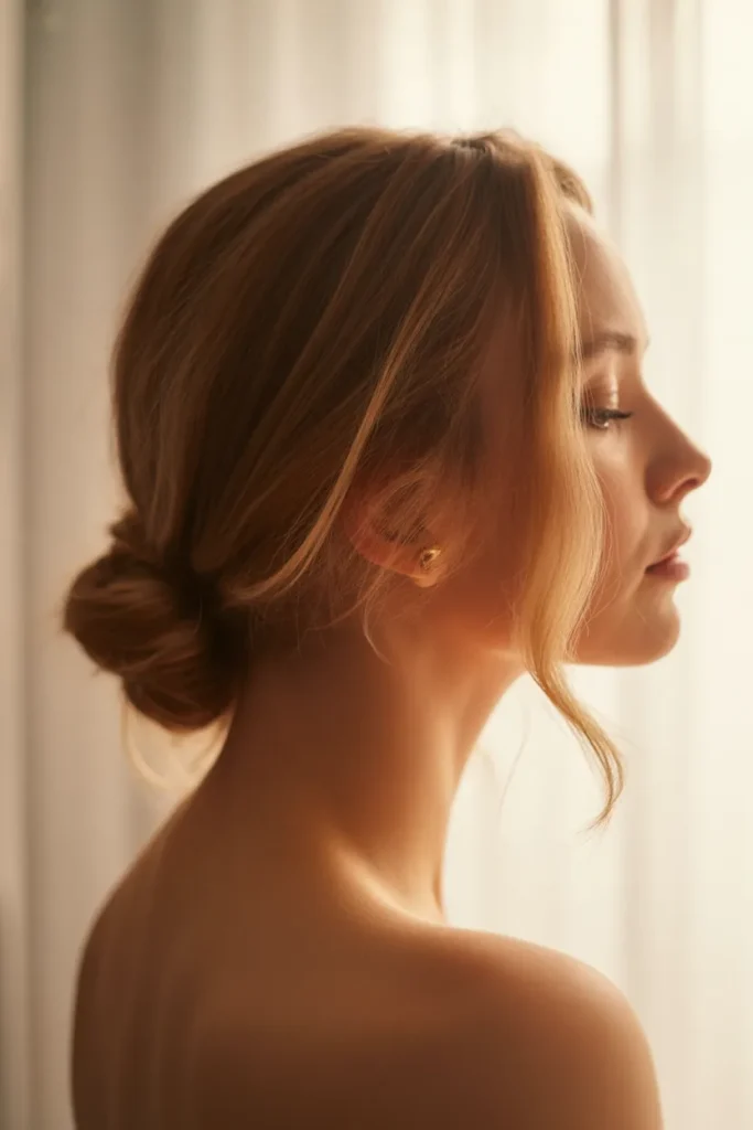 Mid-Bun with Soft Tendrils