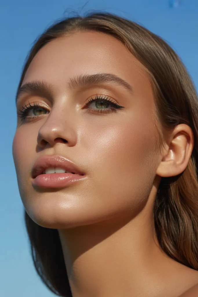 Natural Luminous Skin with Glossy Lips