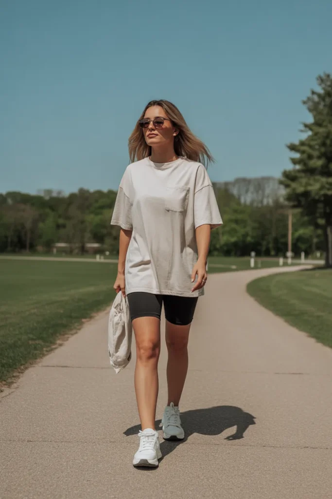 Oversized Tee With Biker Shorts