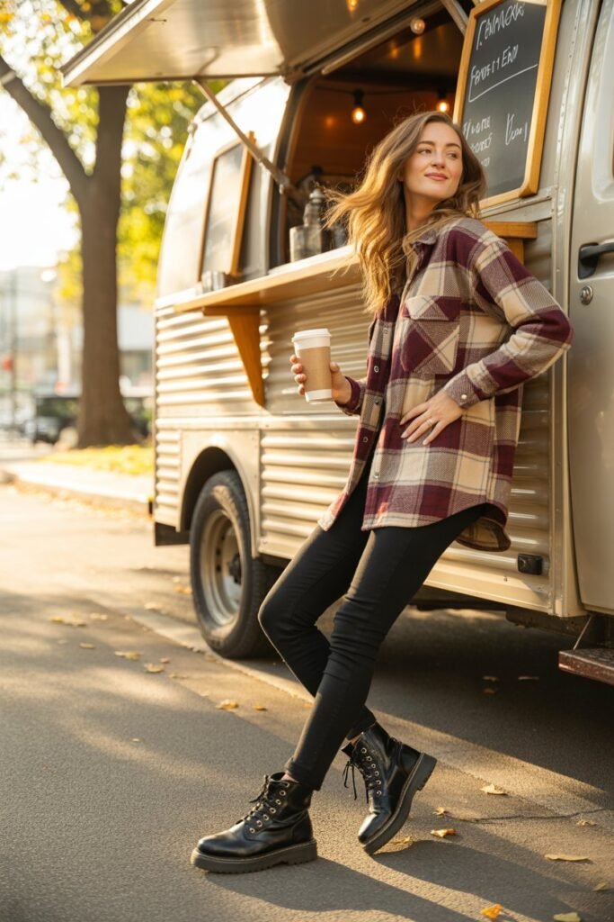 Plaid Shacket with Skinny Jeans