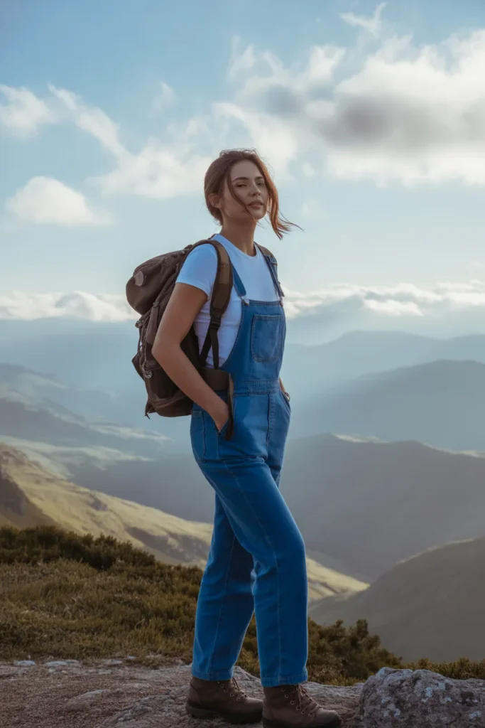 Relaxed Overalls with a Simple Tee