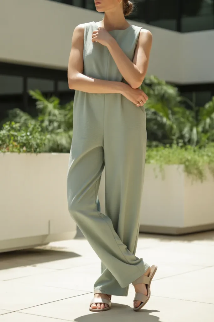 Simple Jumpsuit with Sandals