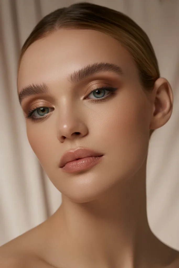 Soft Matte Eyes with Nude Lips