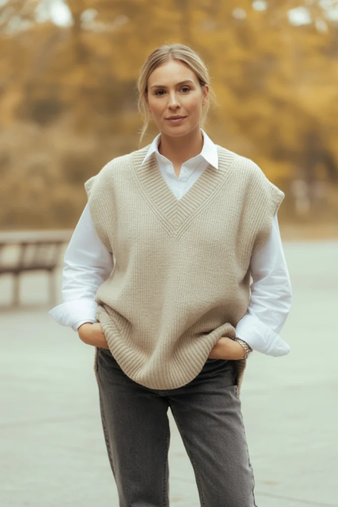 Sweater Vest over White Shirt
