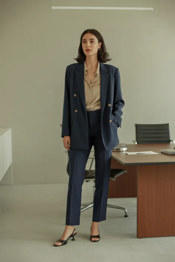 Tailored Blazer with Slim Trousers - Outfit Ideas for Women Over 30