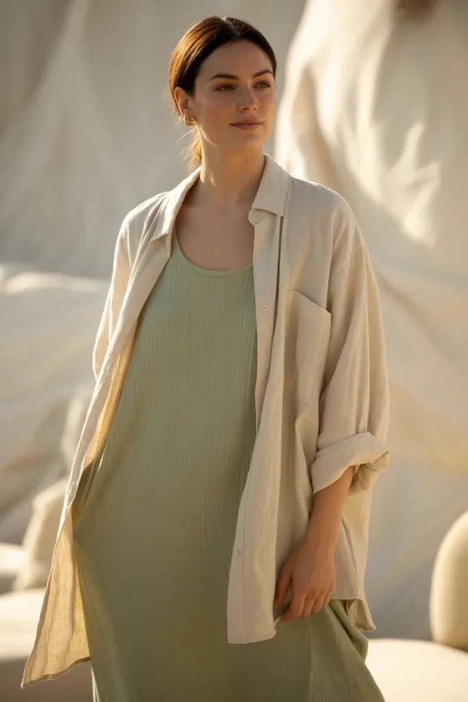 Tank Dress with Light Layer