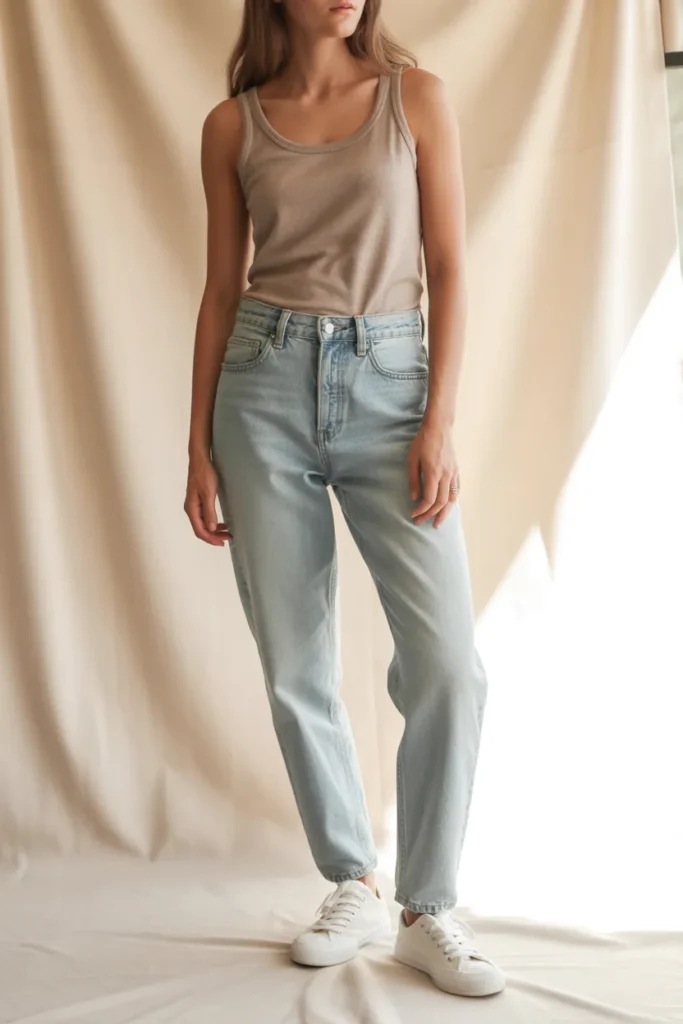 Tank Top with High-Waisted Jeans