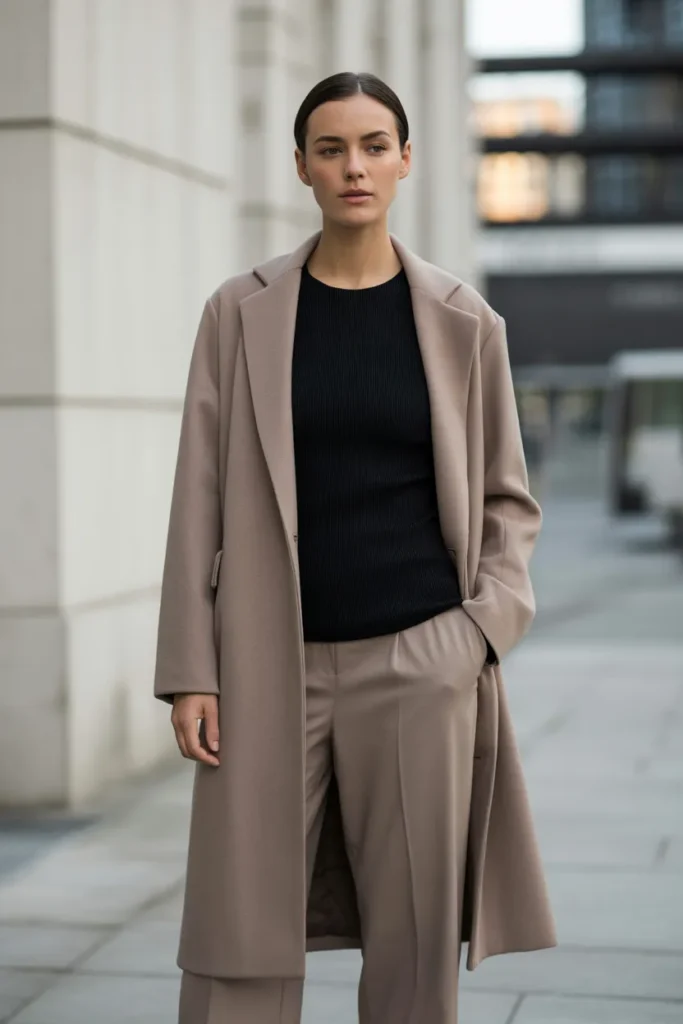 The Midi Coat with Relaxed Pants