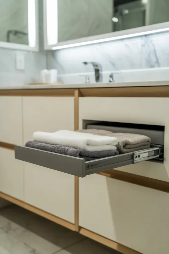 Towel Cabinet Pull-Out Rack