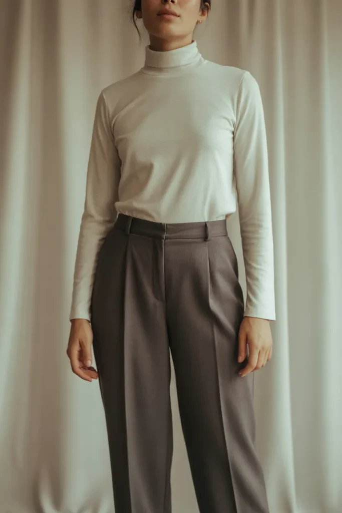 Turtleneck with Tailored Trousers