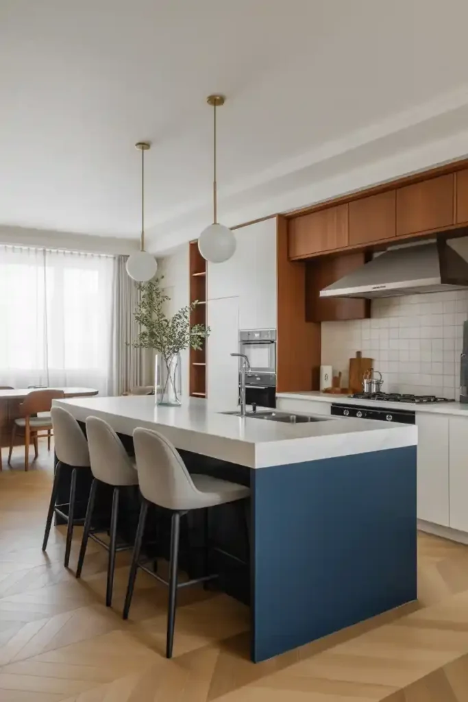 Two-Tone Island Design - Modern Kitchen Island Ideas